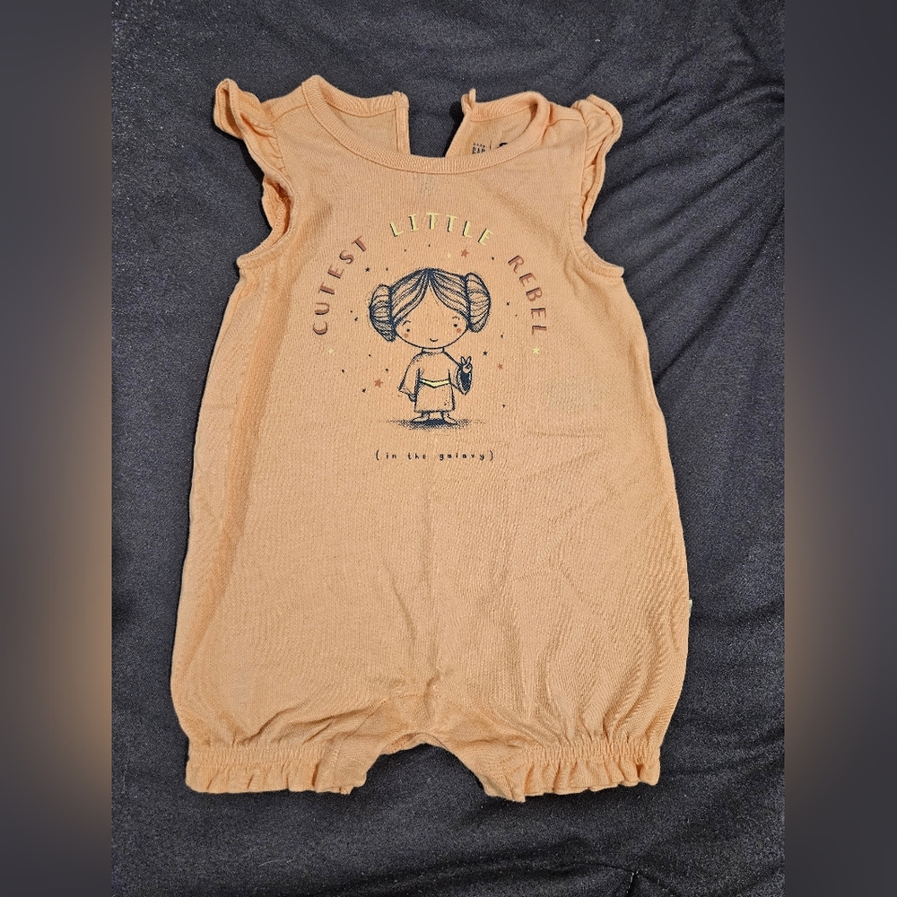 12-18M Baby Gap Princess Leia Cutest Little Rebel Star Wars Romper
